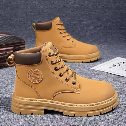 High Top Leather Motorcycle Boots for Men