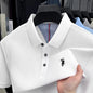 Men's Short Sleeve Cotton Polo Shirt with Embroidery
