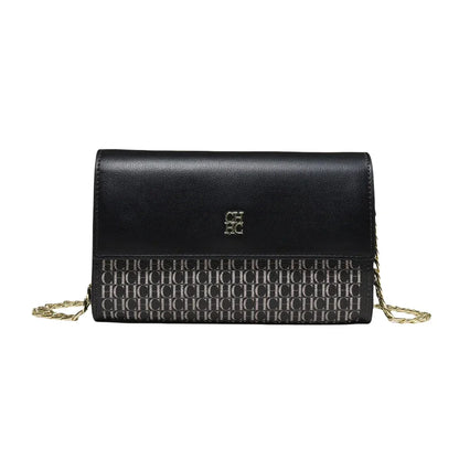 CH Women PU Leather Crossbody Bag with Metal Chain