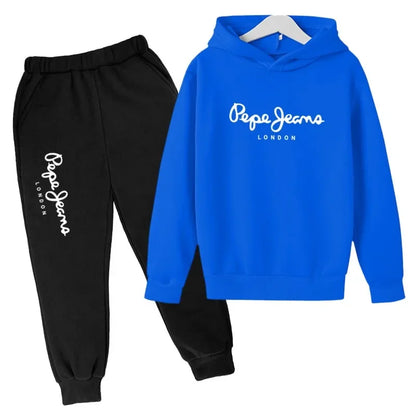Leisure Letter Print Hoodie and Pants Tracksuit Set