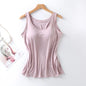 Women's Slim Fit Tank Top with Built-In Bra