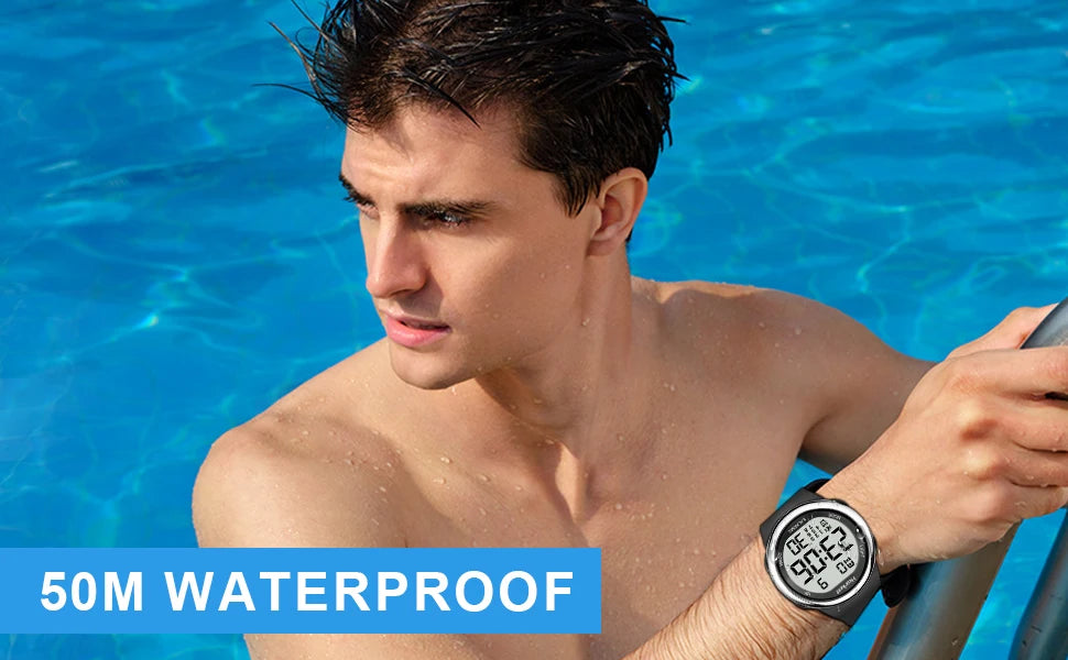 Hearkent 8 Alarm Waterproof Digital Wristwatch
