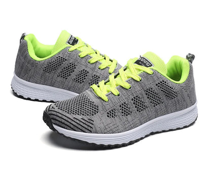 Women Breathable Mesh Flat Sneakers White