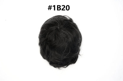 V Loop Silk Base Wavy Toupee for Men 8x10