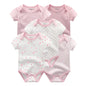 Kiddiezoom Cartoon Short Sleeve Baby Bodysuits 100% Cotton