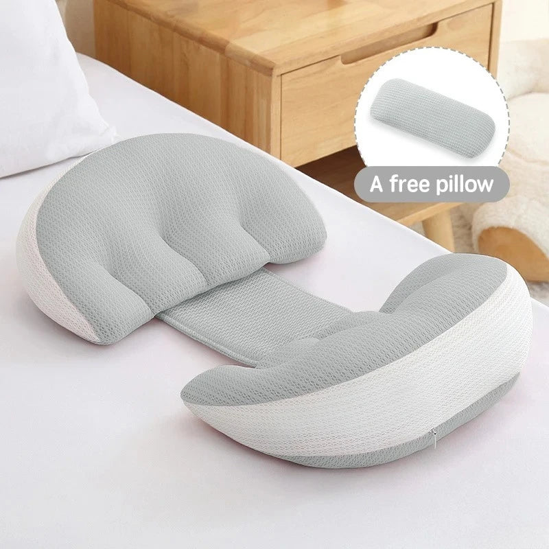 Pregnancy Pillow with Auxiliary Cotton Waist Support