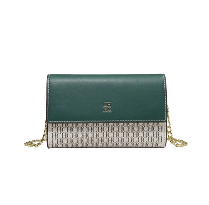 CH Women PU Leather Crossbody Bag with Metal Chain