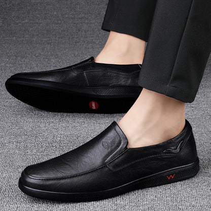 CLOHOO Men's Leather Casual Loafers for Office