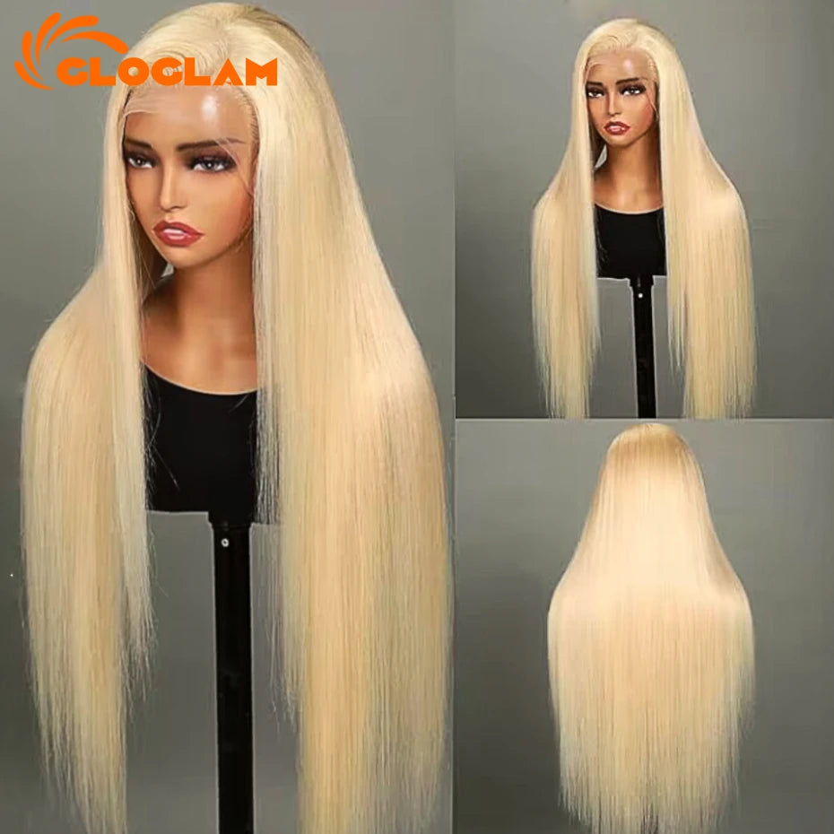 Straight 360 Lace Front Wig Human Hair Blonde 613