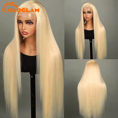 Straight 360 Lace Front Wig Human Hair Blonde 613