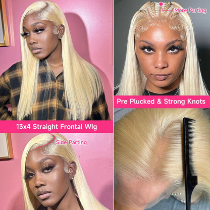 13x6 360 Lace Wig Human Hair Pre Plucked Blonde
