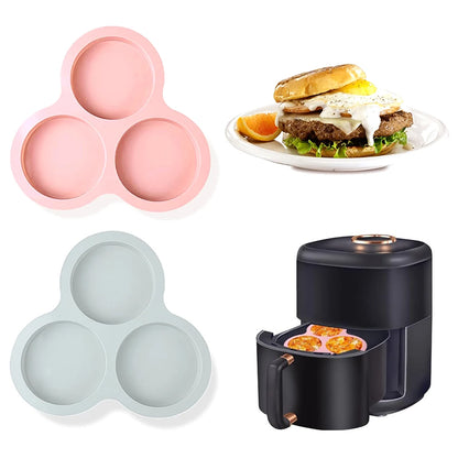 Silicone 3-Cavity Egg Mold for Air Fryer Baking