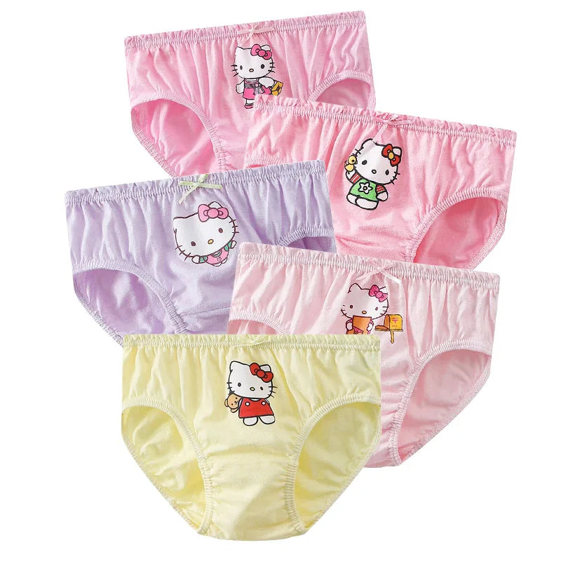Children's Cotton Underpants for Girls Cute Cat Design