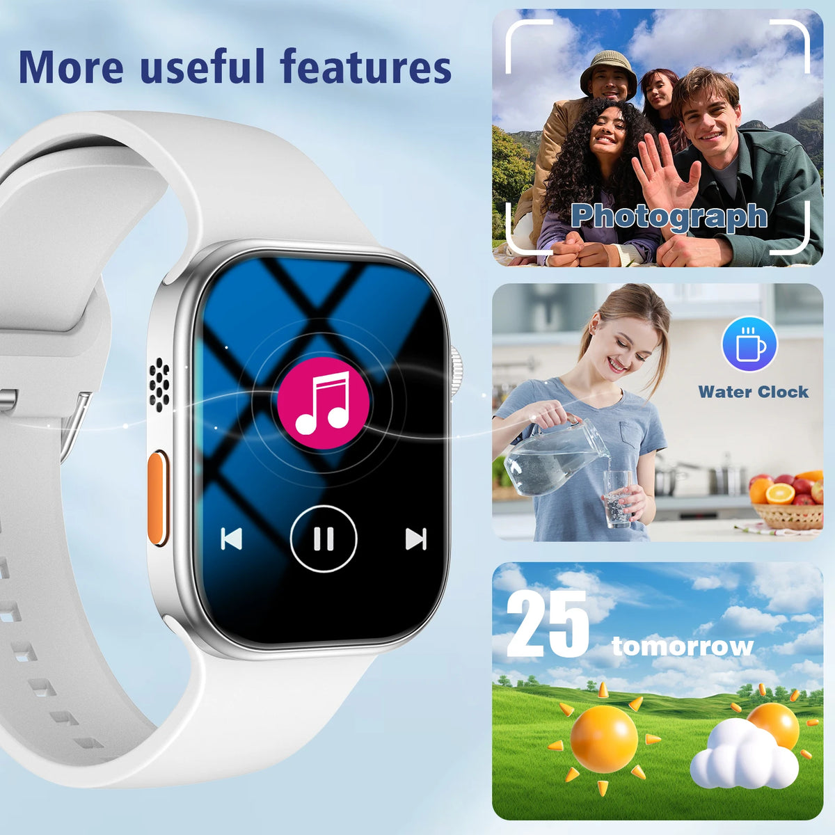 Smart Watch Fitness Tracker with Bluetooth Call Function