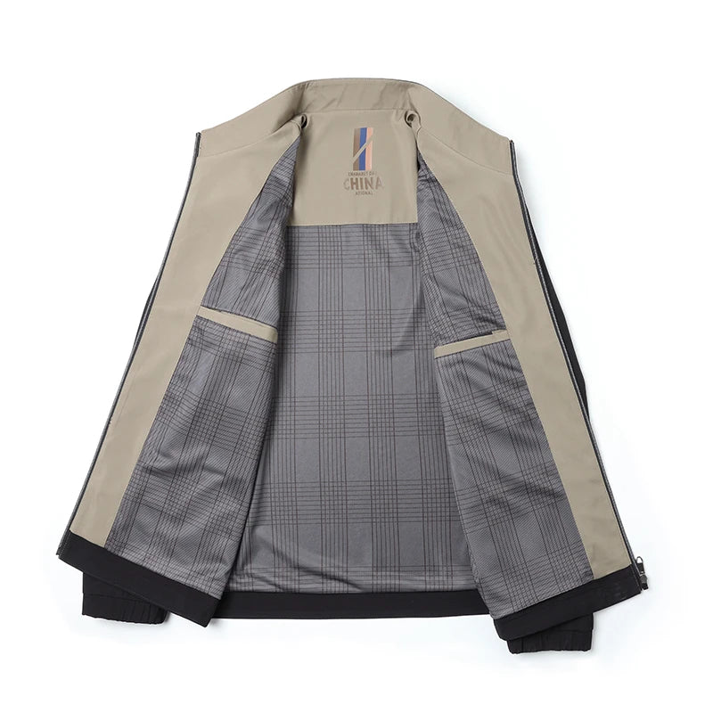 Men's Casual Polyester Jacket for Spring and Autumn