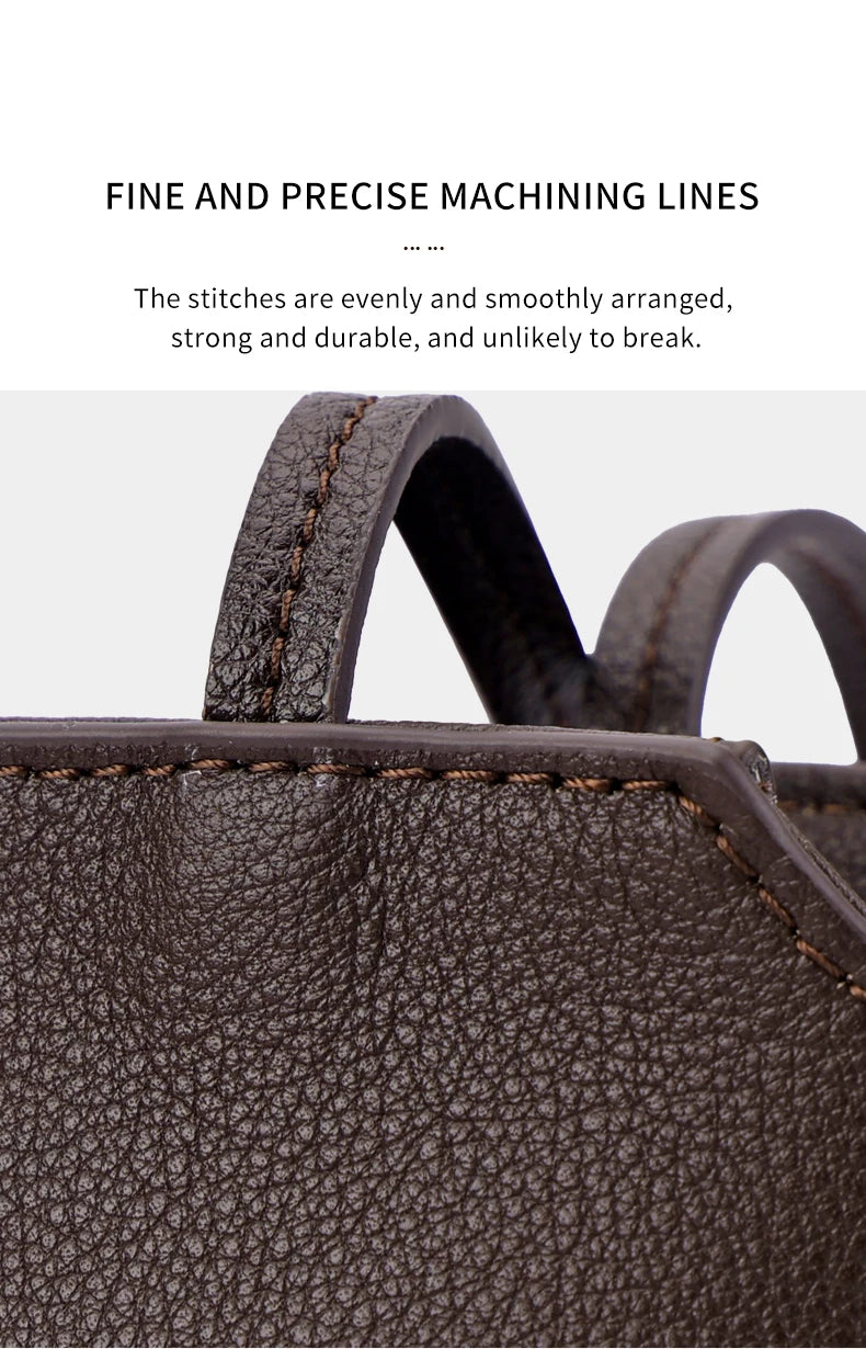 Genuine Cowhide Leather Mini Shoulder Tote Bag