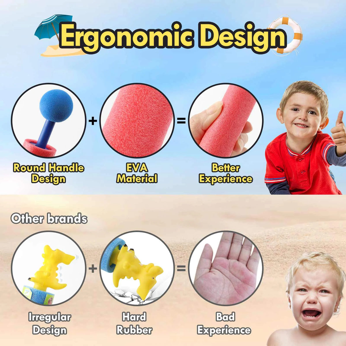 10 Packs Foam Water Guns for Kids Outdoor Fun