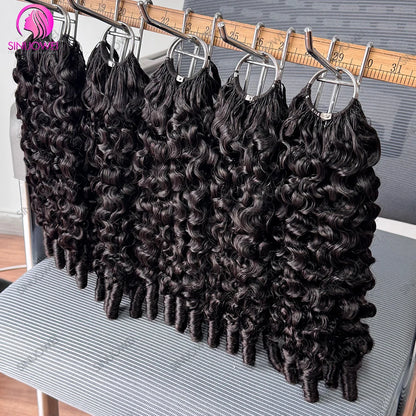 Burmese Curly Human Hair Feather Crochet Extensions