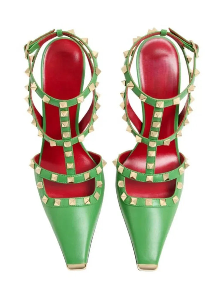 Summer High-Heeled Rivet Women's Sandals