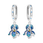 S925 Sterling Silver Iris Flower Hoop Earrings for Women