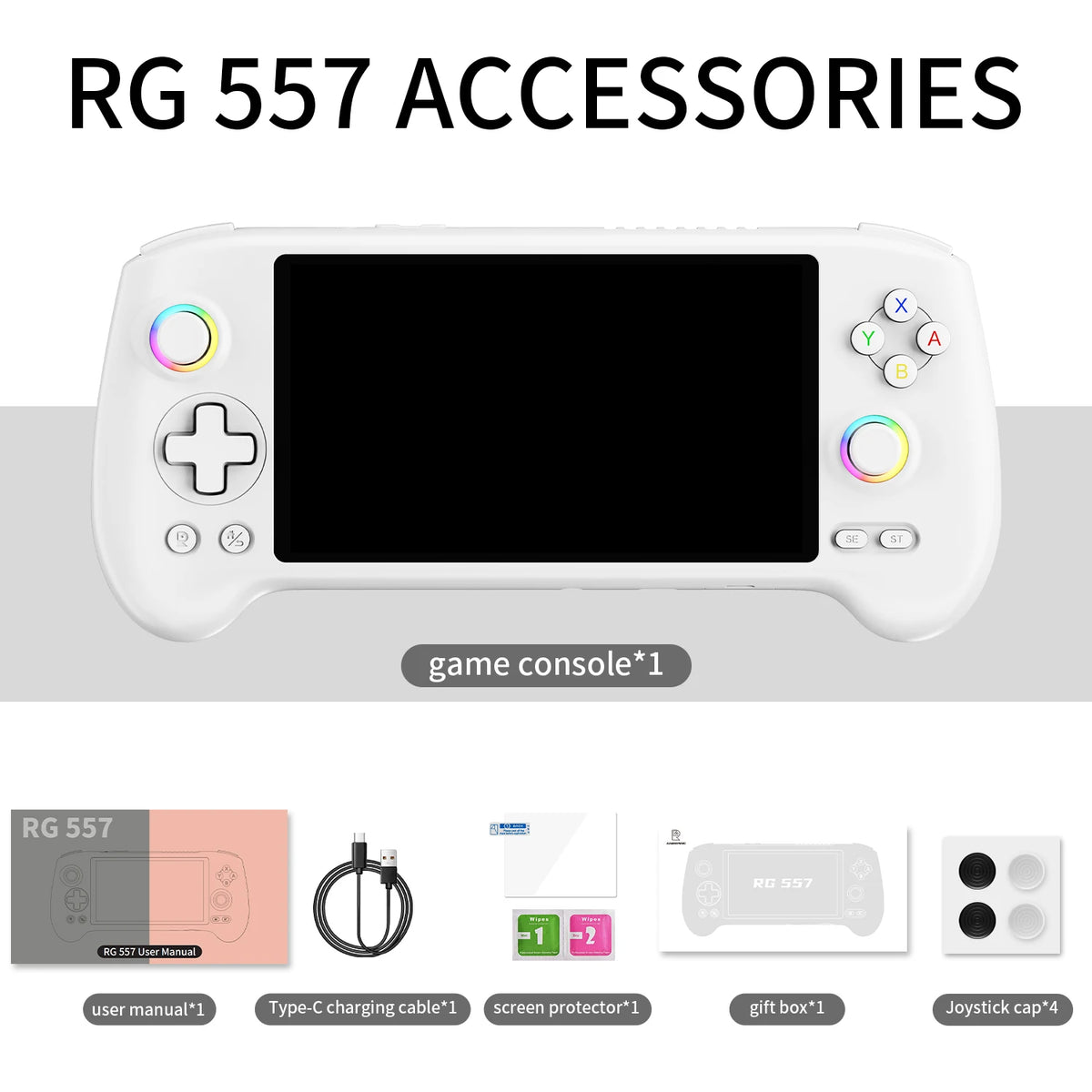 ANBERNIC RG557 Retro Handheld Game Console 5.48 Inch AMOLED
