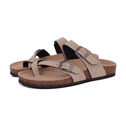 Comwarm Women's Suede Mules Slippers with Cork Insole