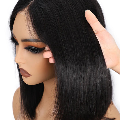 Glueless Human Hair Bob Straight Lace Front Wig
