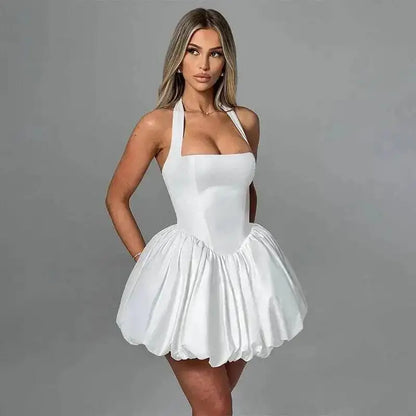 Townlike Halter A-line Mini Ball Gown Dress for Women