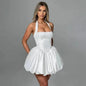 Townlike Halter A-line Mini Ball Gown Dress for Women