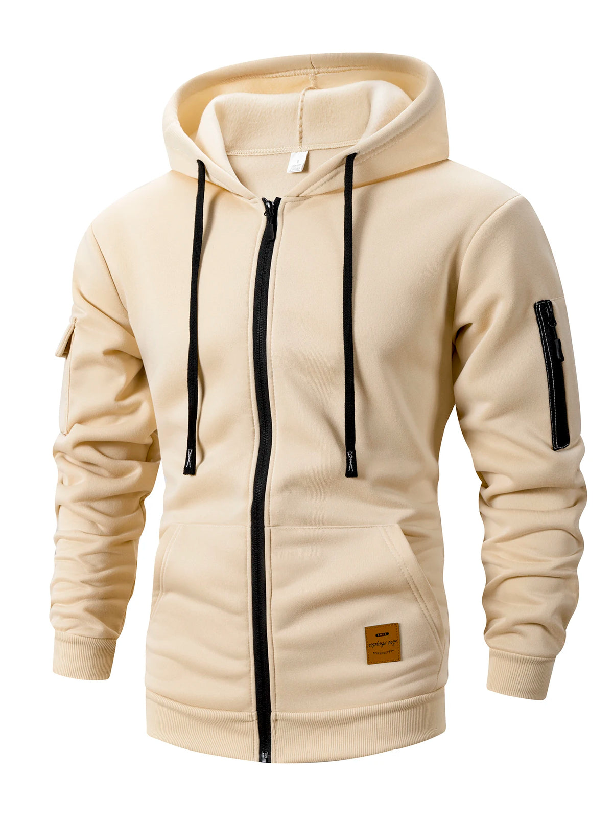Men's Zipper Hoodie Jacket Slim Fit Polyester