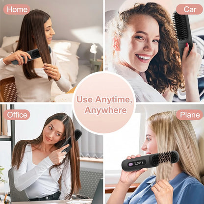 Ionic Hair Straightener Brush with LED Display