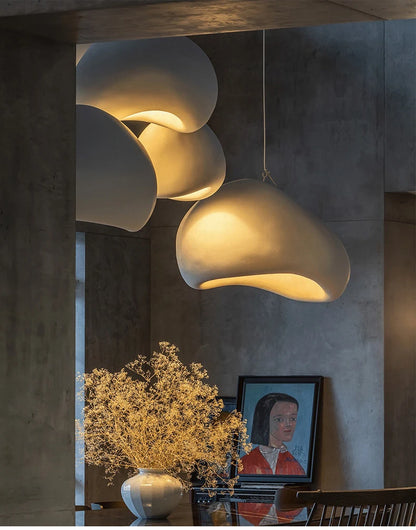 Nordic Wabi Sabi Pendant Lamp Brushed Nickel LED Chandelier