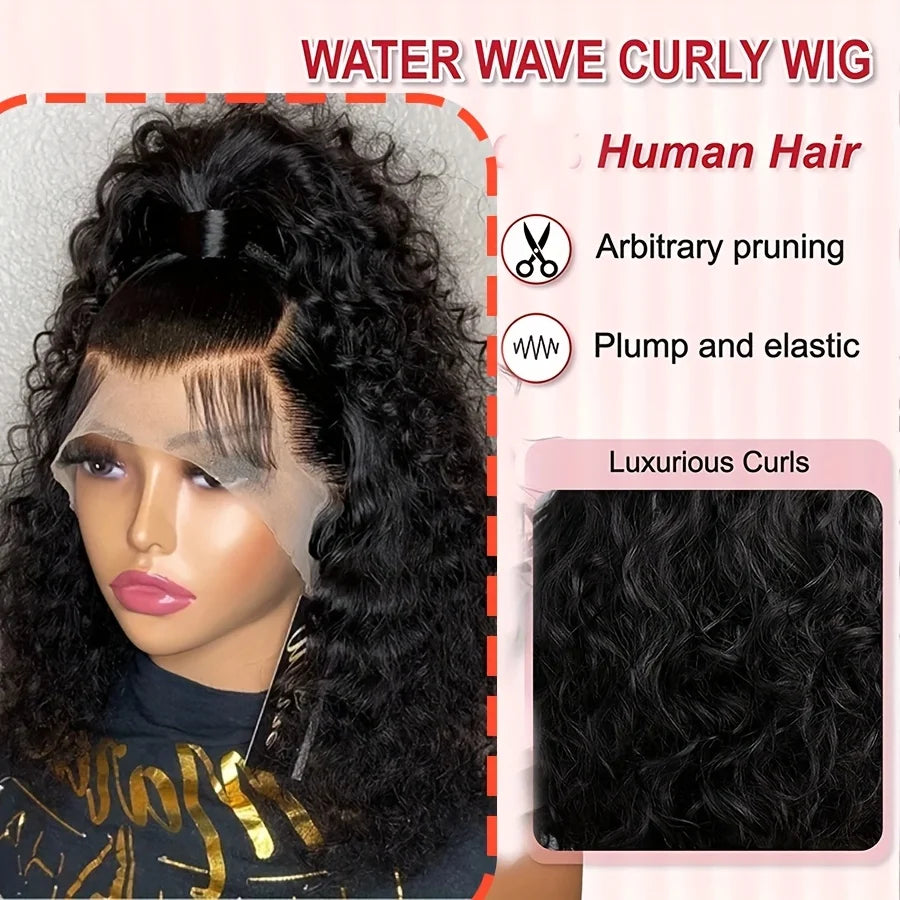 Deep Wave Bob Wig Human Hair Lace Front Short Curly