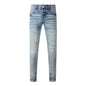 Men's Retro Wash Low Rise Elastic Skinny Denim Jeans