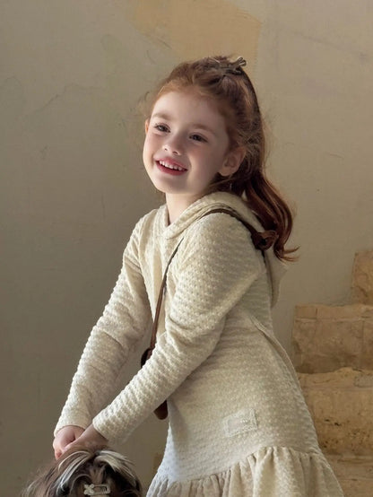Hooded Knitted Lace Dress for Girls