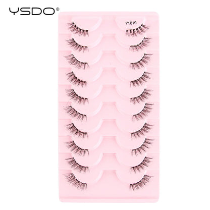 YSDO 5/10 Pairs Natural Soft Black Half Lashes