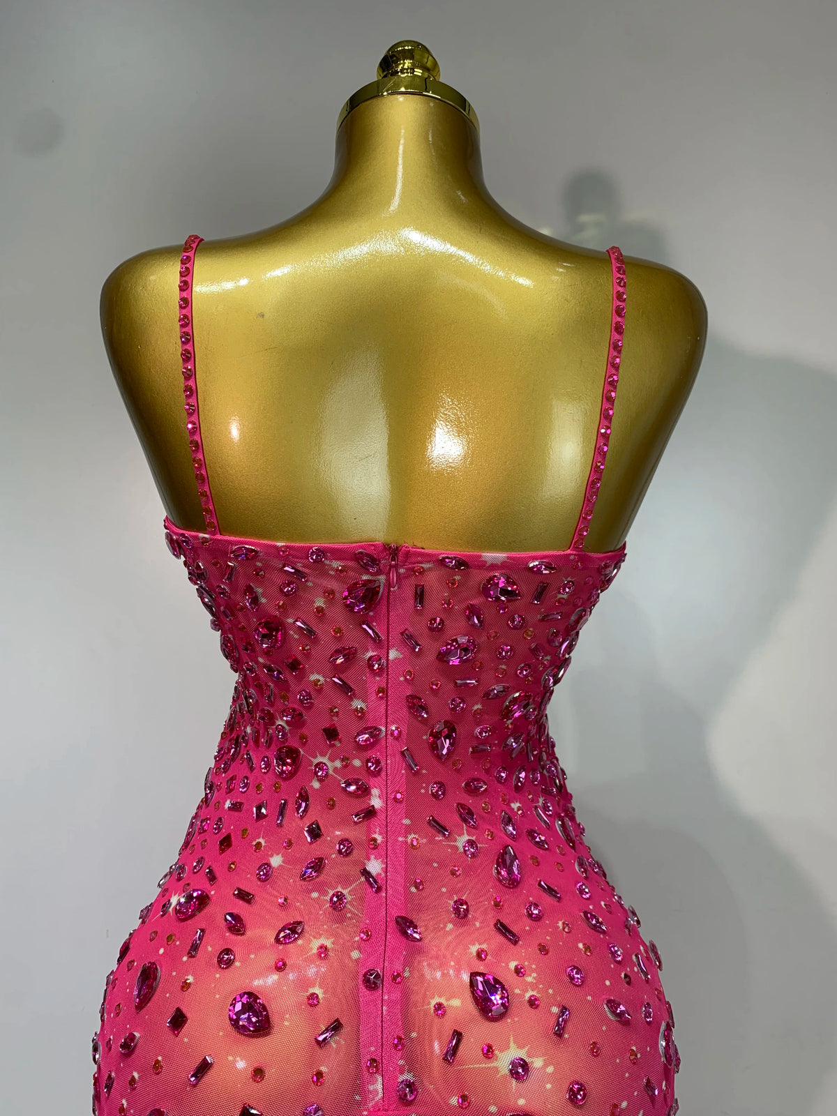 Luxury Rhinestone Mesh Bodycon Dress for Women