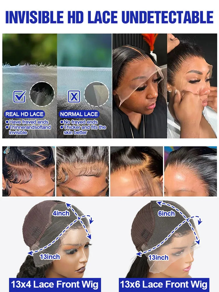 High Density Water Wave Human Hair Wig 40 42 Inch