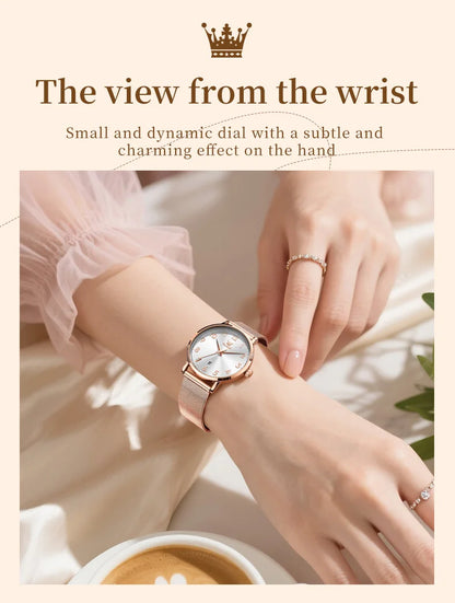 OLEVS 5653 Women's Rose Gold Quartz Watch