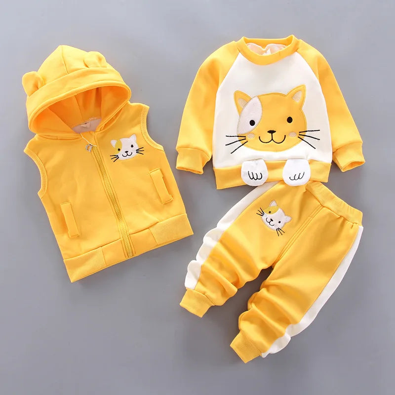 Children's Hooded Fleece Outfit Set for Toddlers
