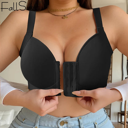 FallSweet Women's Wireless Bralette Front Closure Thin Cup