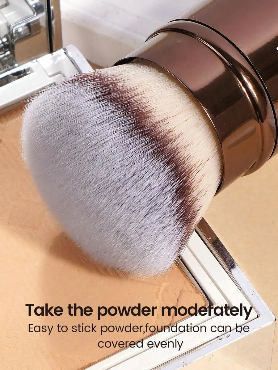 Retractable Makeup Brush with Synthetic Hair