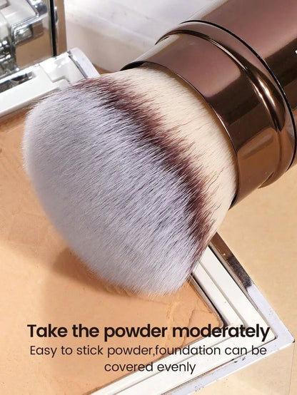 Retractable Makeup Brush with Synthetic Hair