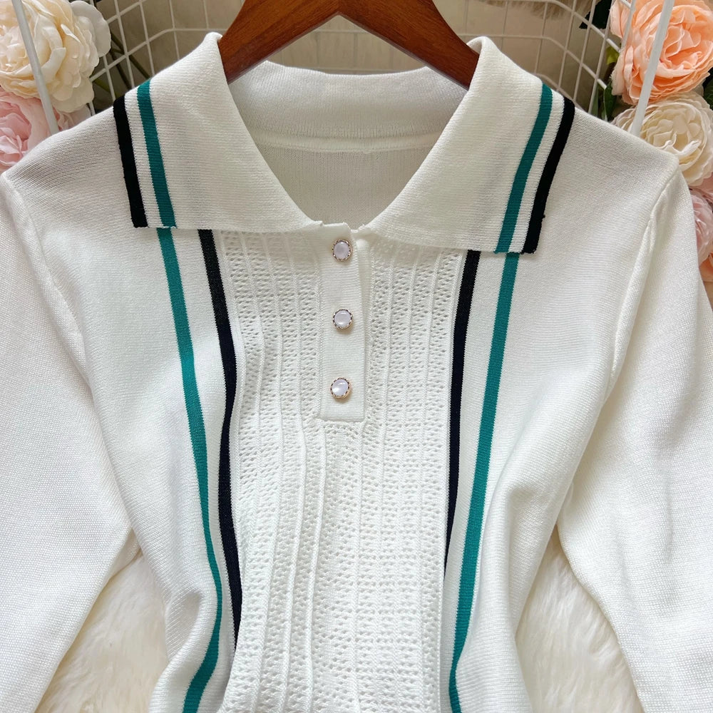 Women Knitted Mini Dress with Ruffles