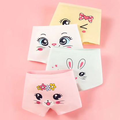 Summer Girl Cartoon Cotton Boyshorts Underwear Set