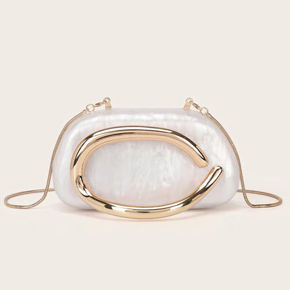Gold PVC Evening Clutch Bag for Women
