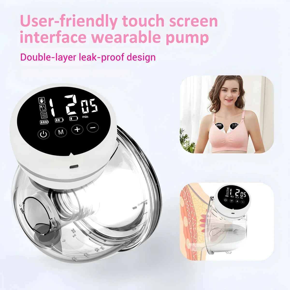 Electric Breast Pump Portable Hands-Free Silica Gel