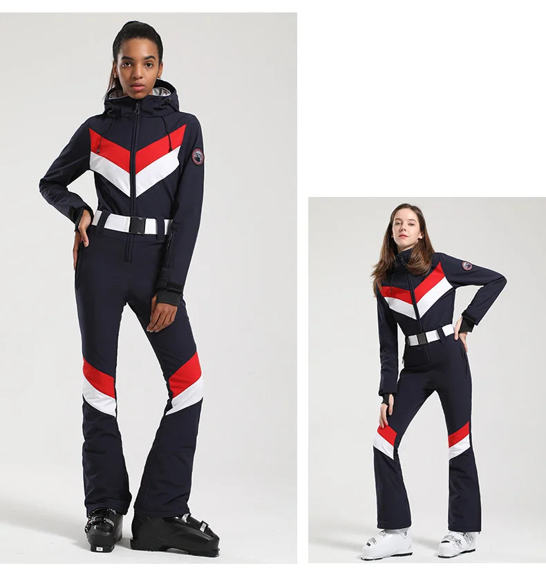 Gsou Women's Winter Snow Jumpsuit Waterproof Ski Suit