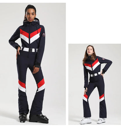Gsou Women's Winter Snow Jumpsuit Waterproof Ski Suit