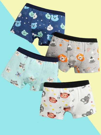 Boys Cotton Boxer Briefs with Dinosaur Print